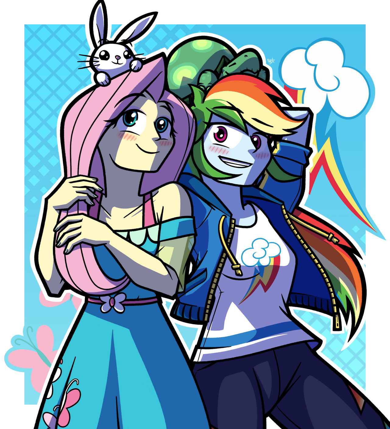 Fluttershy - Rainbow Dash by RahkshiChao on DeviantArt