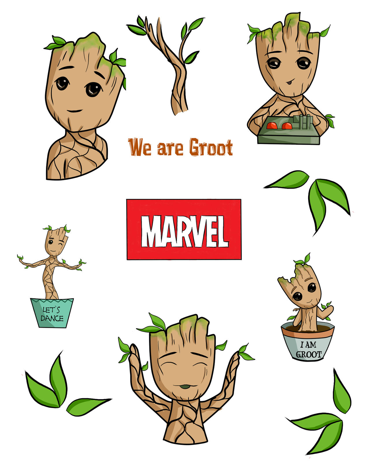 Groot Sticker Groot stickers by ArtDiane on DeviantArt
