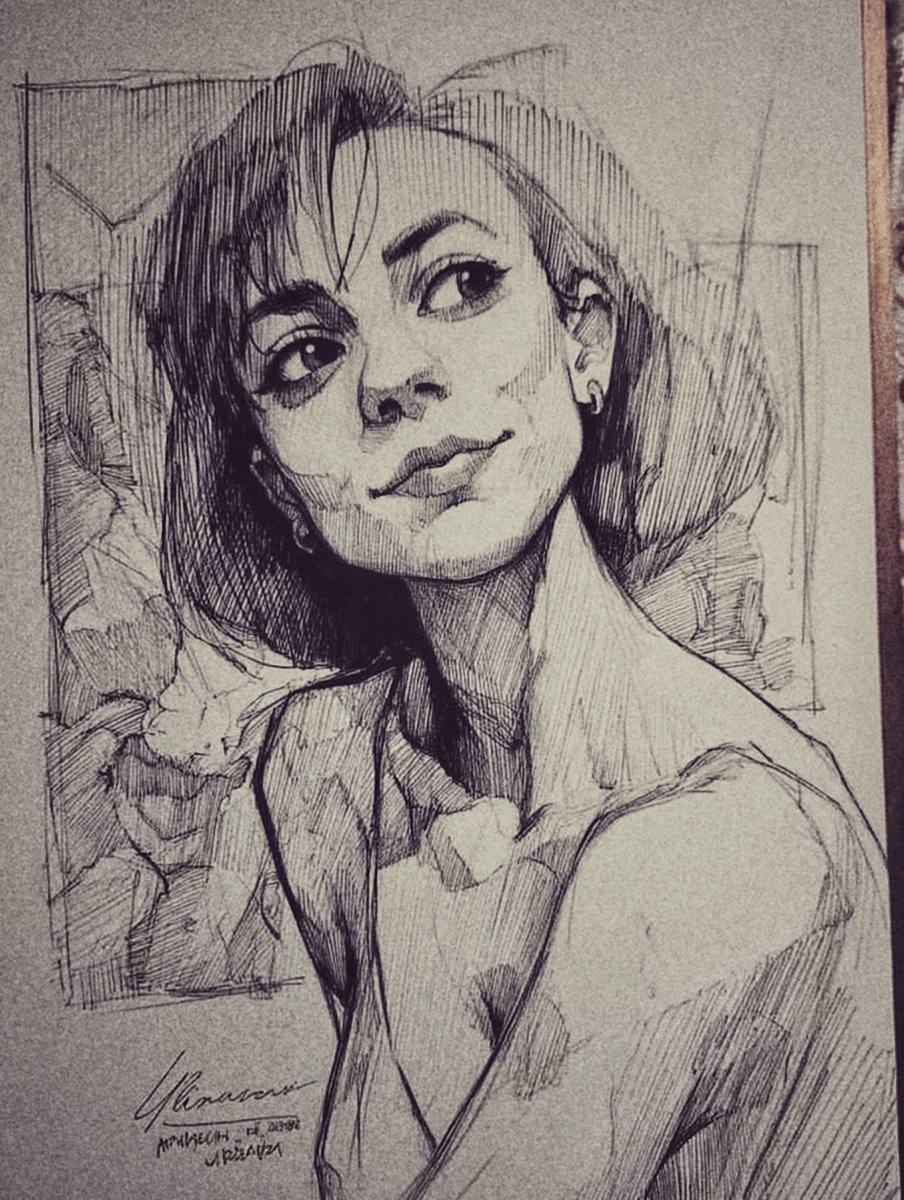 Ink Portrait Sketch by igorshmel on DeviantArt