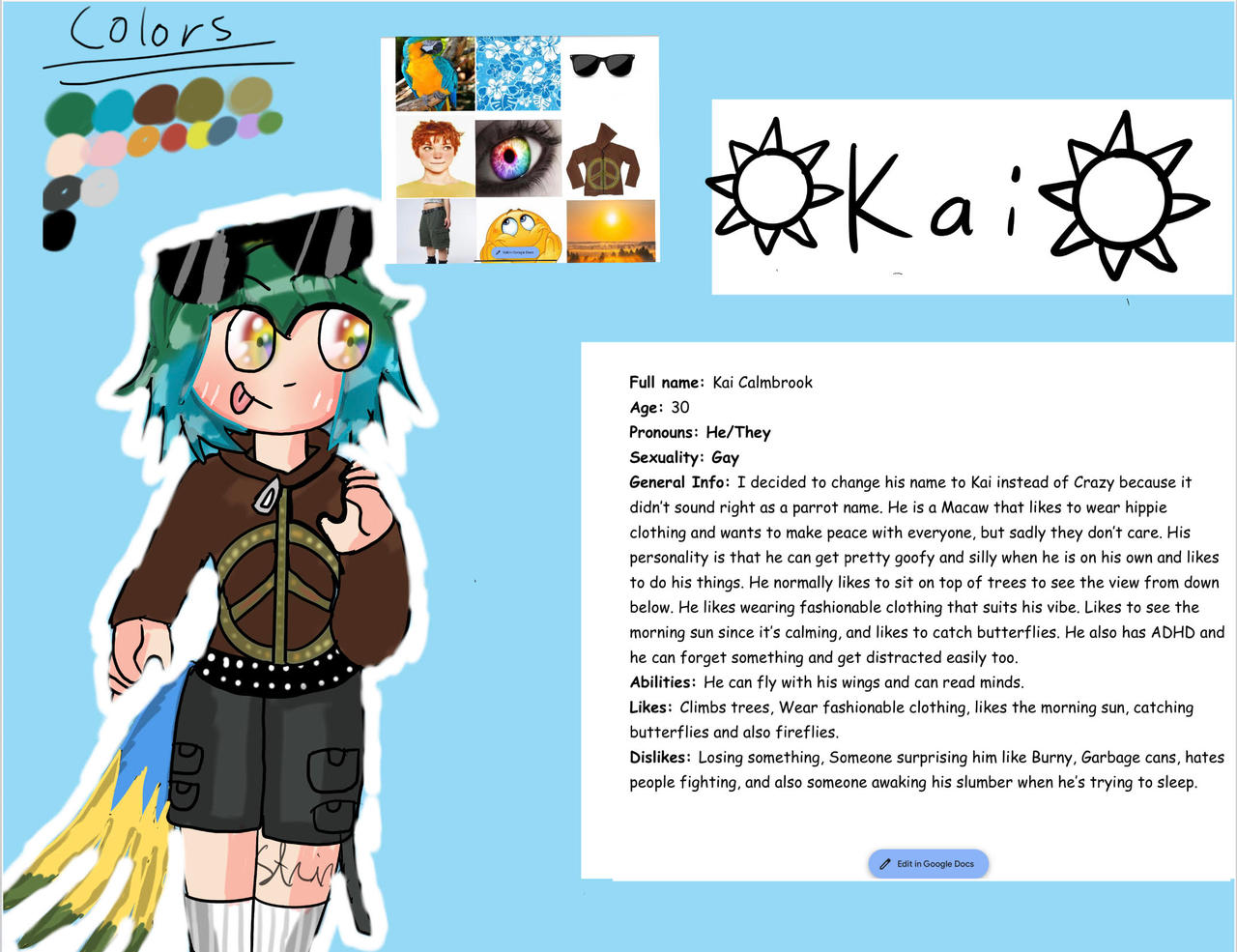 Kai the Parrot by Scootstheraccoon on DeviantArt