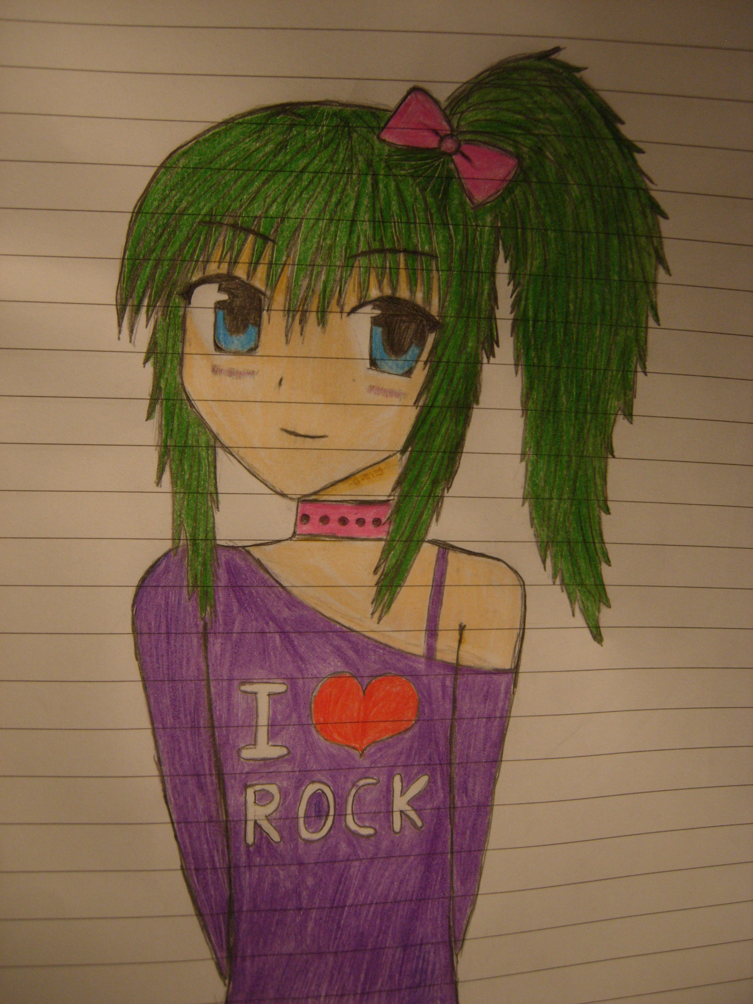 My First Drawing of an Anime Girl :D