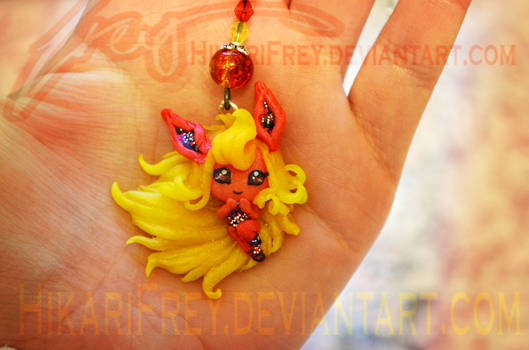 Flareon mini doll necklace