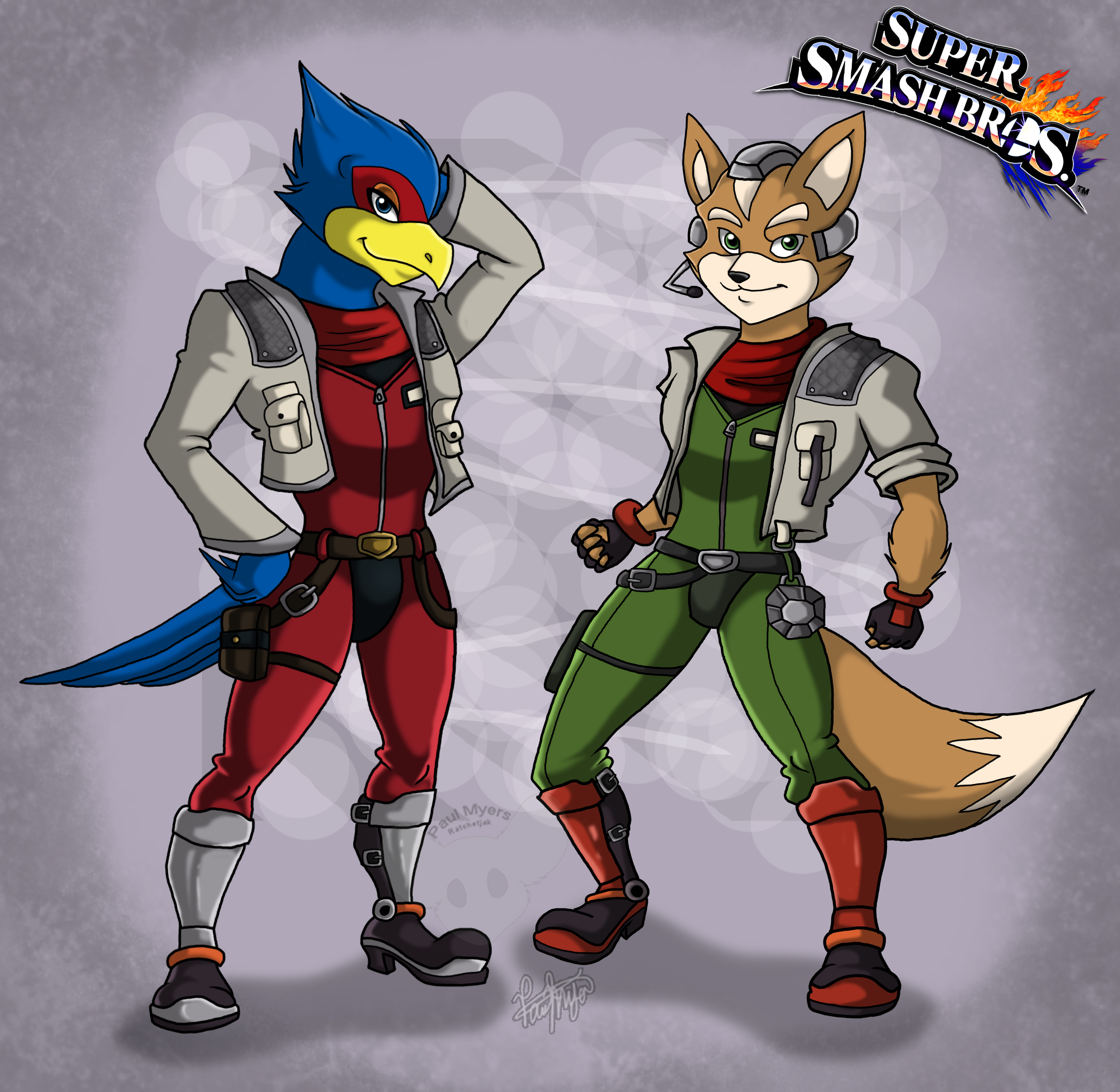 Fox and Falco + Super Smash Bros