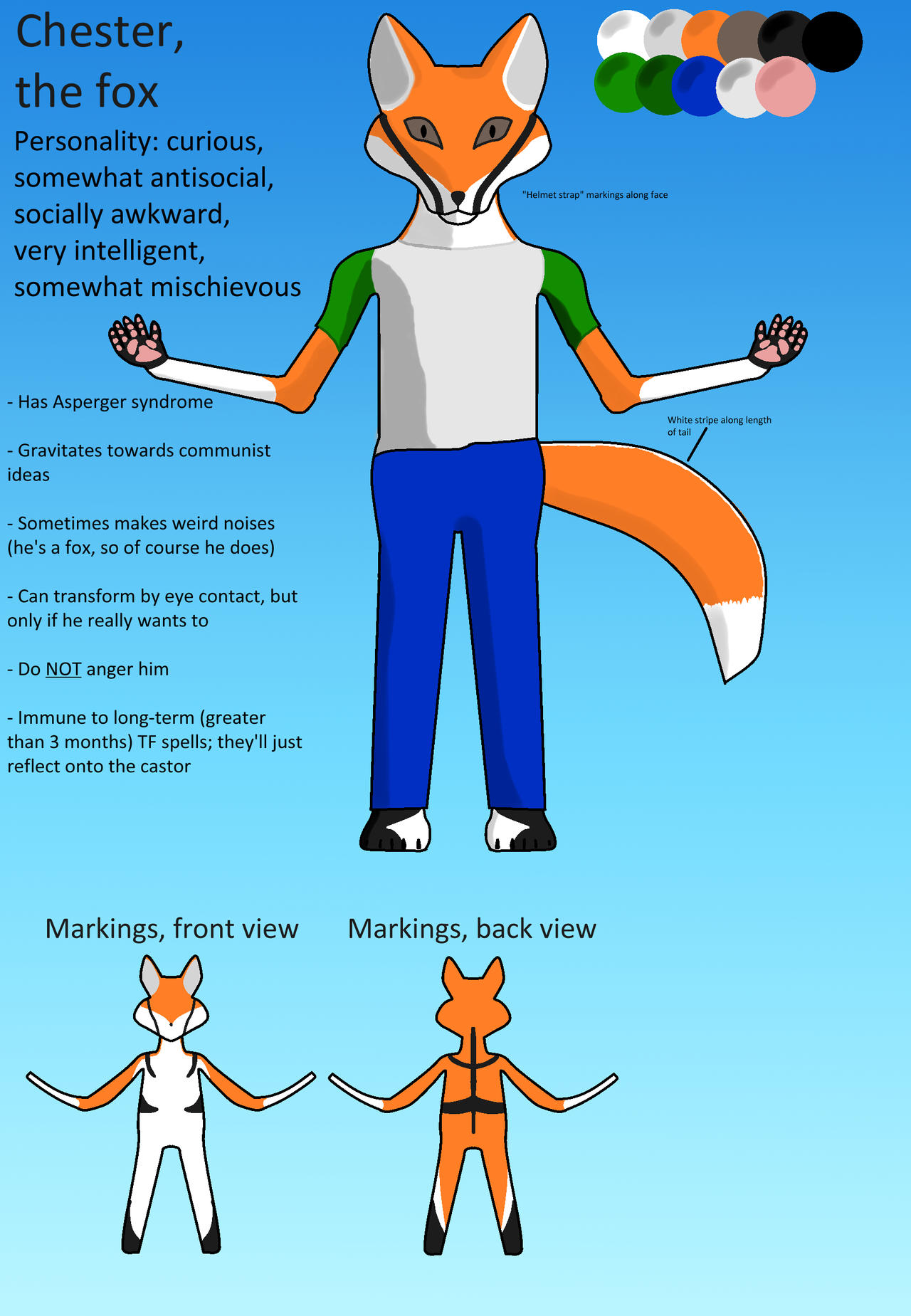 Chester the Fox Ref Sheet Mk 3 by TheFuzzyVulpine on DeviantArt
