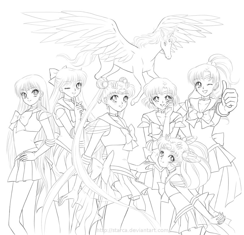 Inner Senshi - line art