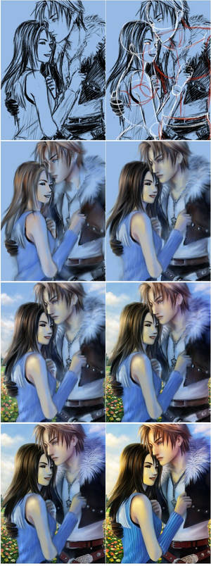 Rinoa - Squall: Step by step