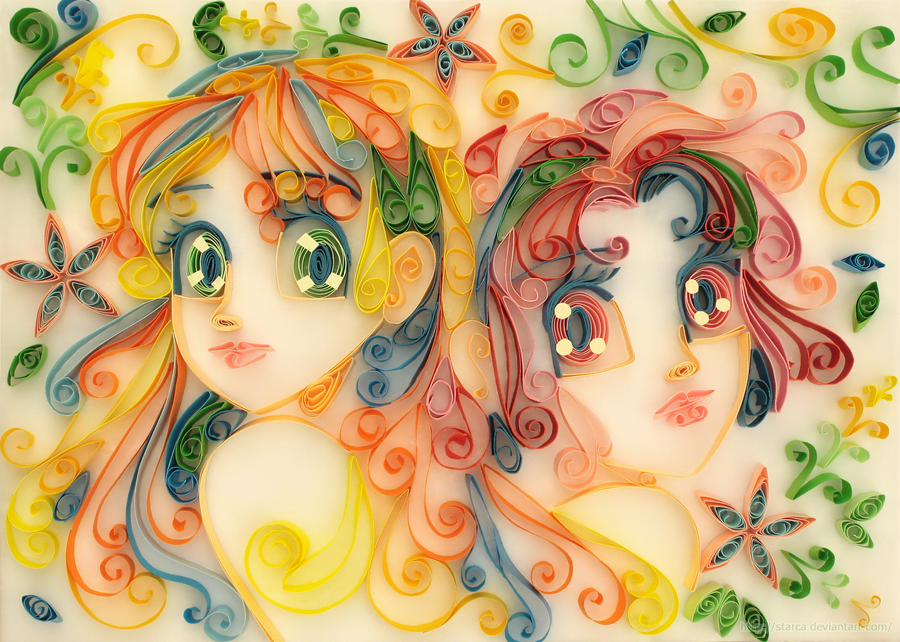 Stela and Sabrina - Quilling by starca