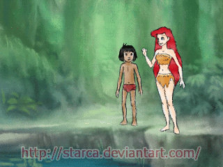 Commission animation: Mowgli and Ariel 2