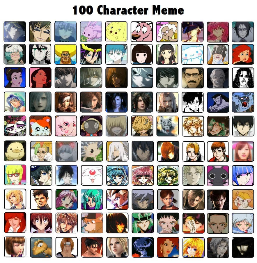 100 character meme by Dinolia on DeviantArt