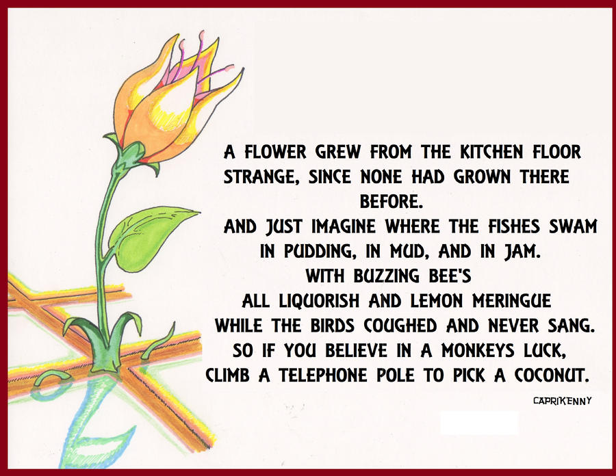Kitchen Flower poem by Caprikenny on DeviantArt