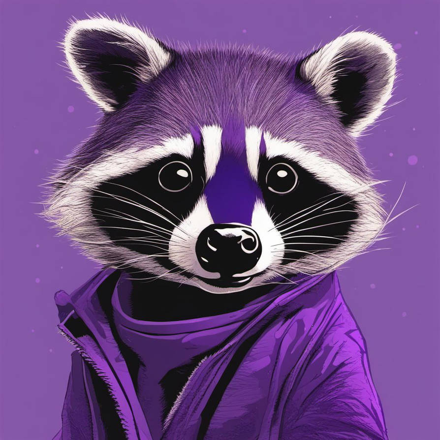 Purple raccoon by gallgummy on DeviantArt