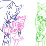 Blue sonic Pink amy Green Scourge