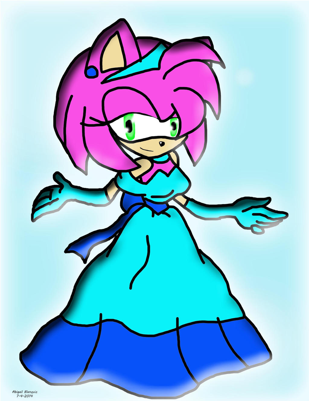 amy rose blue dress amy rose (I designed her outfit:) #digitalart