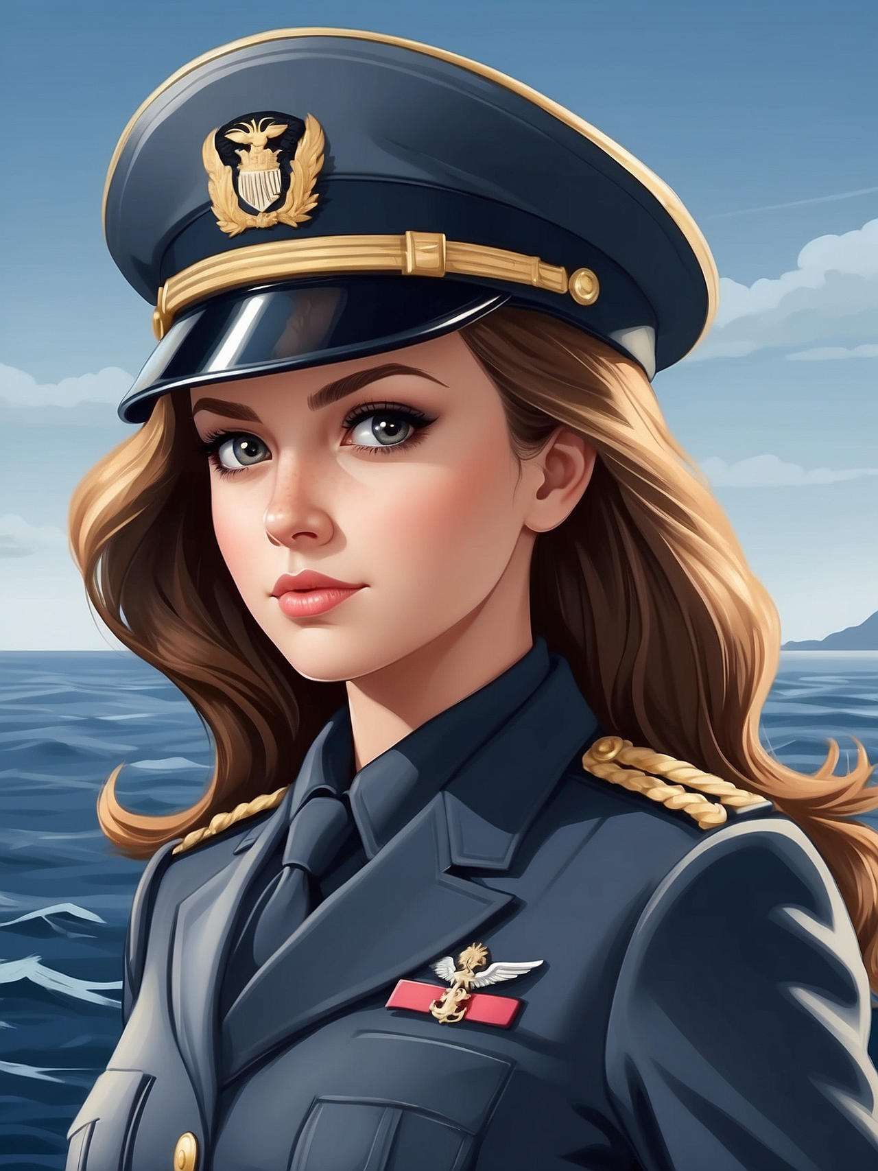 Cute Navy Officer Lady HD Photo by ThehackerArt on DeviantArt