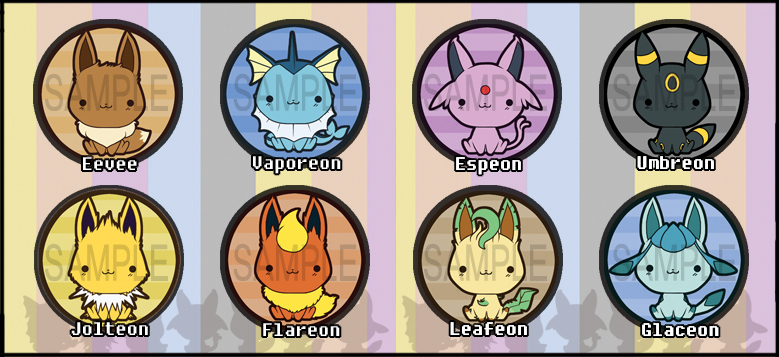 Eeveelution Badge Sets