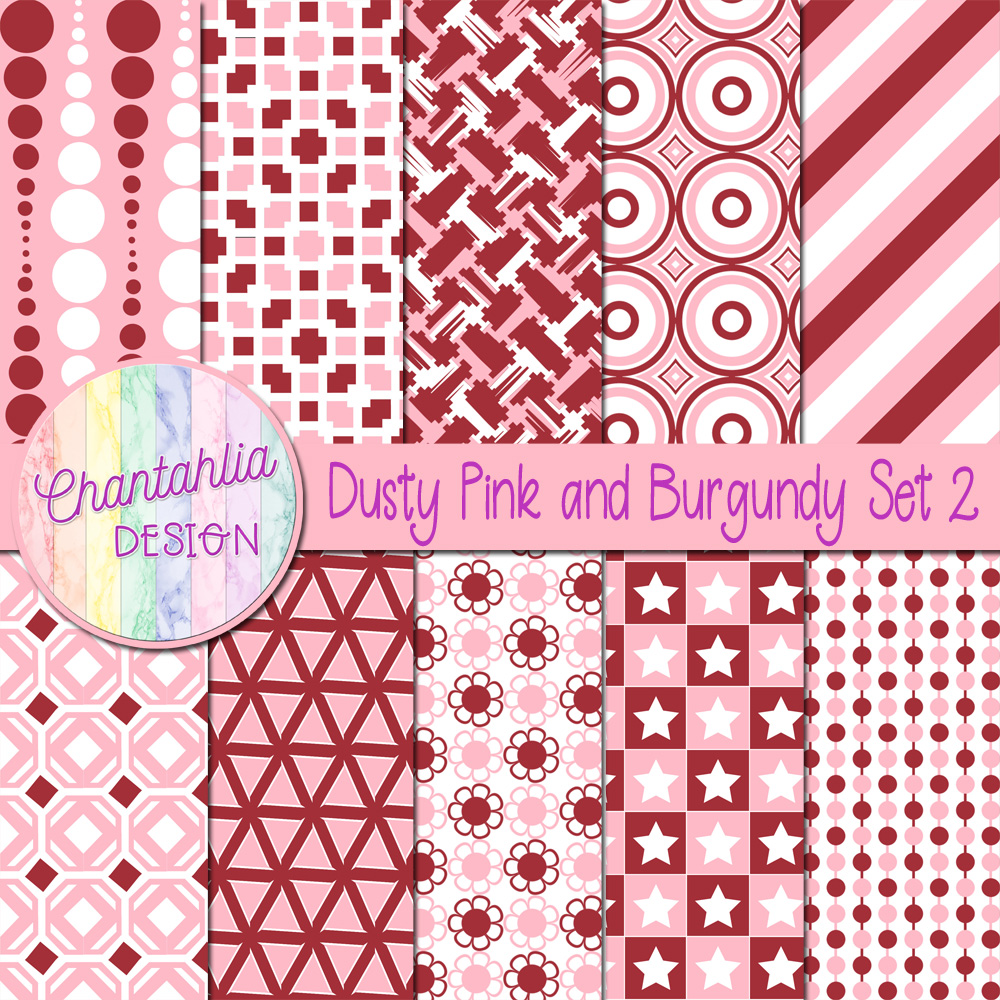 Dusty Pink And Burgundy Set 2