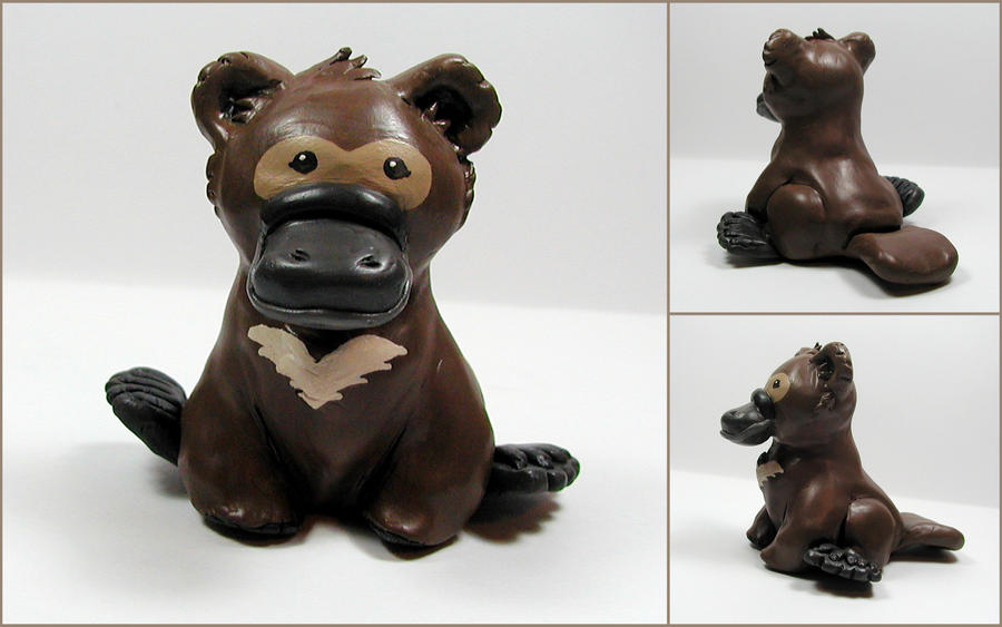 Baby Platypus Bear Sculpture