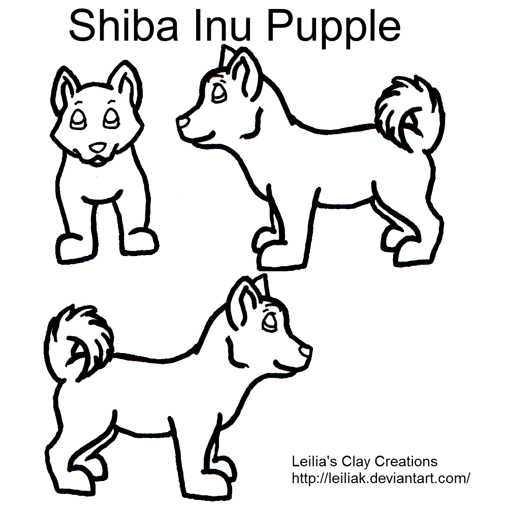 Shiba Inu Pupple Contest Lineart