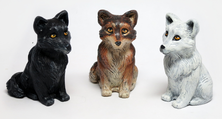 Custom Painted Wolf Figurines