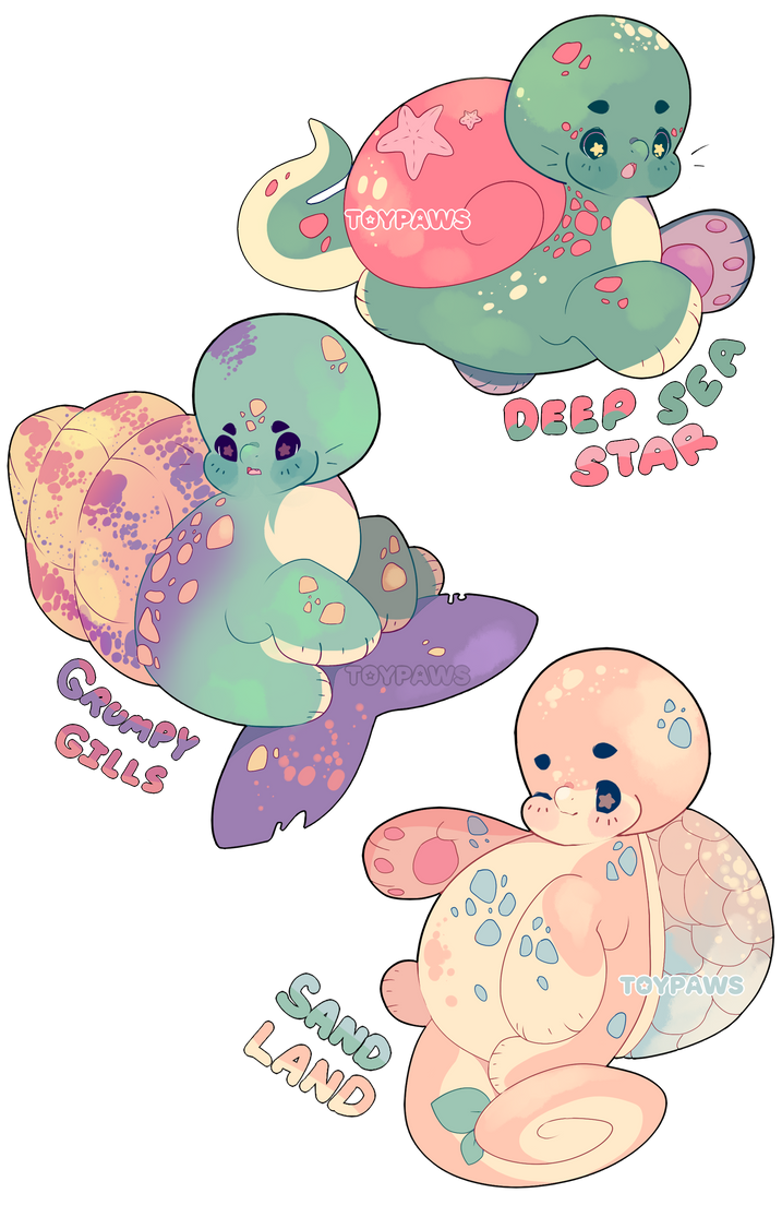 Deviantart Softshell Turtle Soft Beach Sealturtles - CLOSED by ToyPaws on DeviantArt