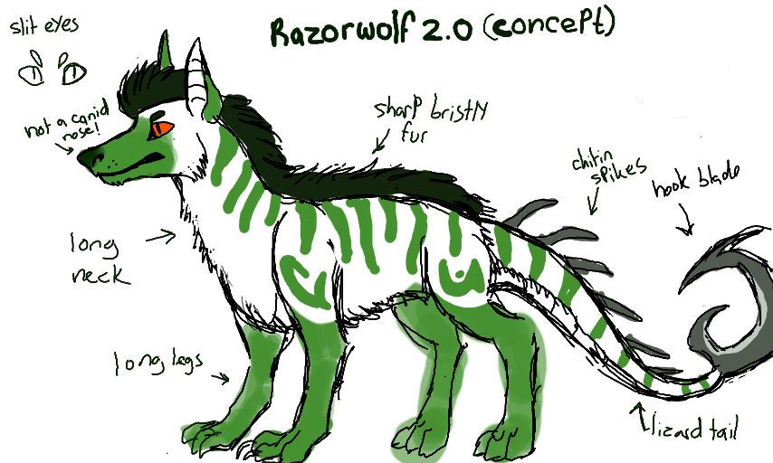 Razorwolf 2.0 (Species concept art) by Doxiedreg on DeviantArt