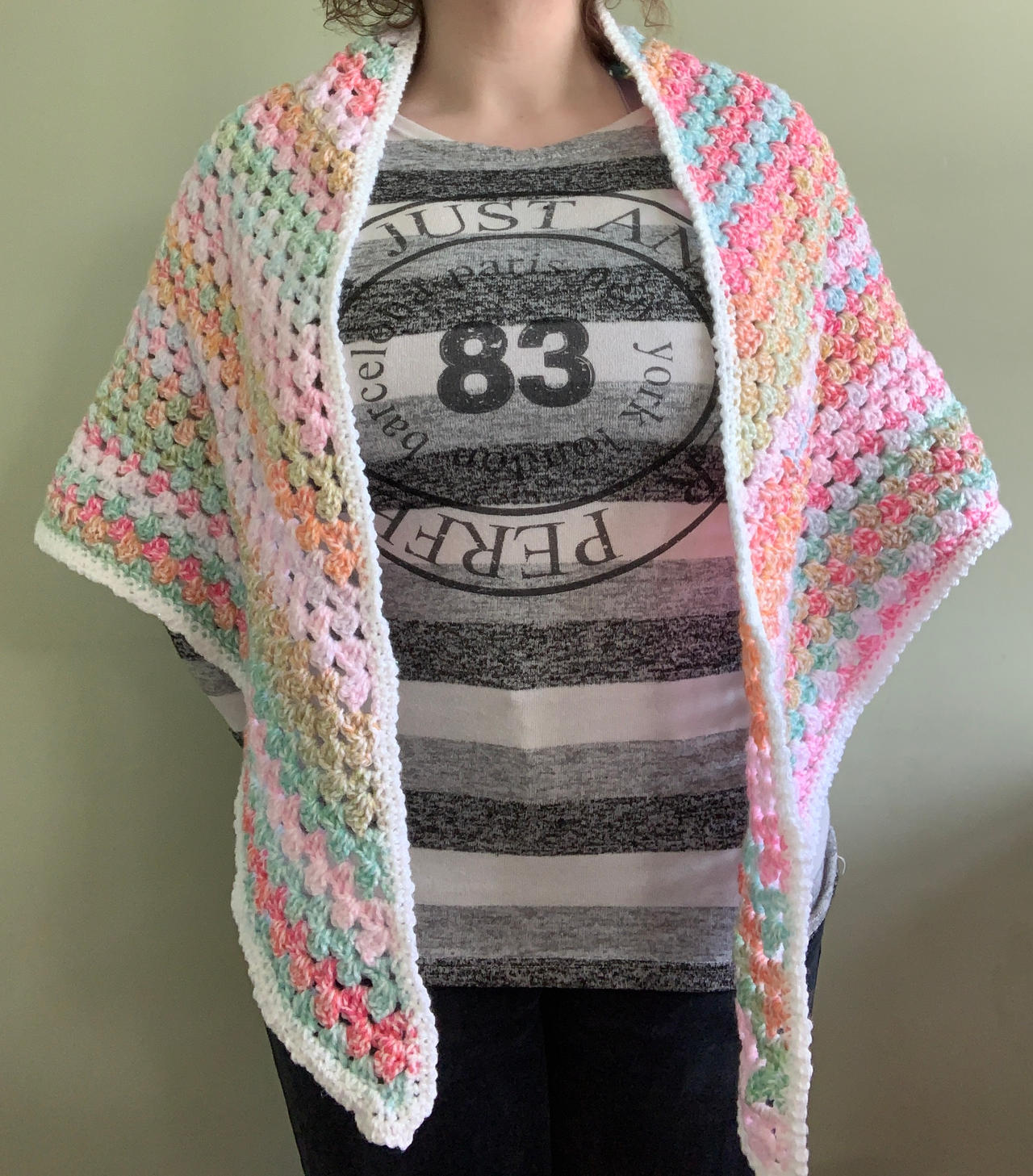 Crochet Pastelle Rainbow Shawl