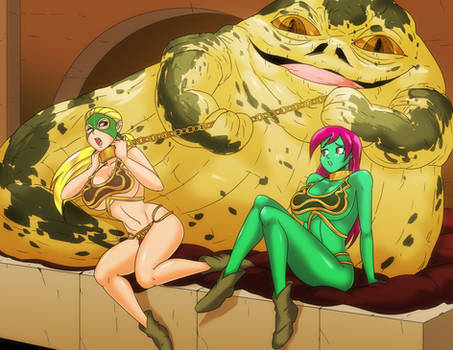 Artemis and Miss Martian with Jabba