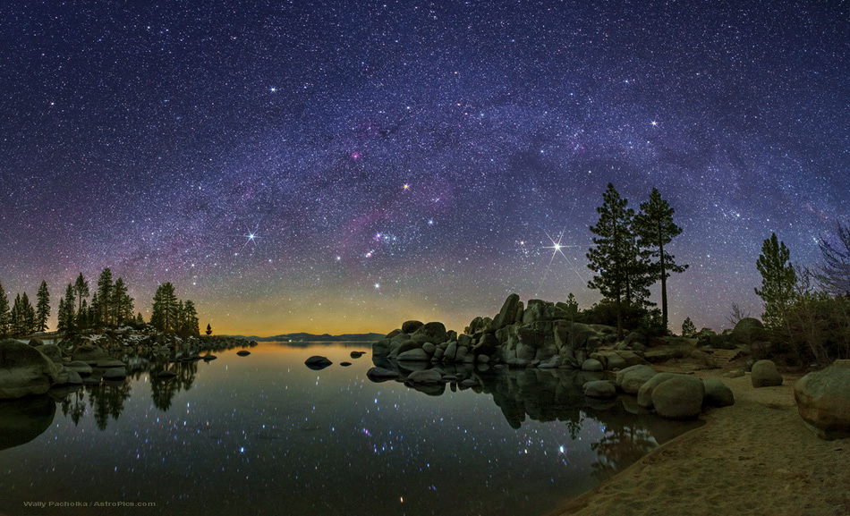 Ночь озеро звезды