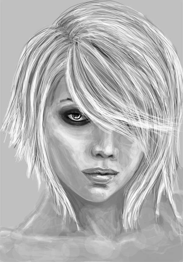 1h face practice sketch