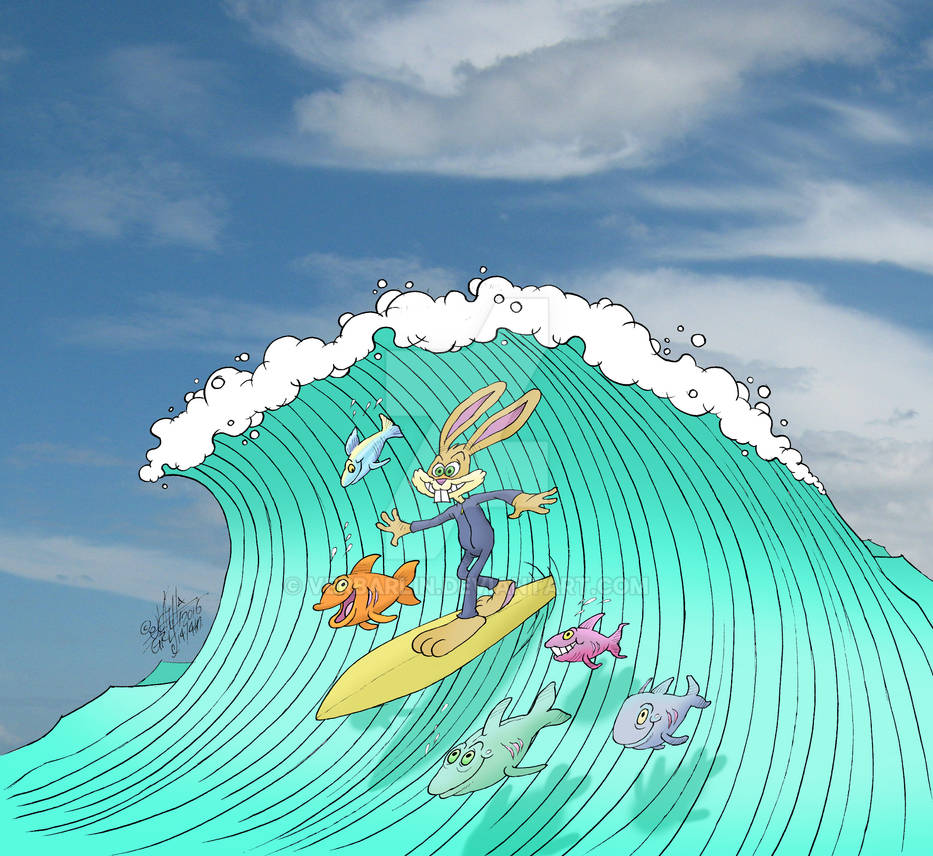 Surfing bunny edited-1 by verbarlin on DeviantArt