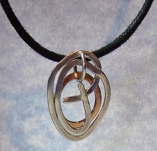 Silver and Bronze Swirl Pendant