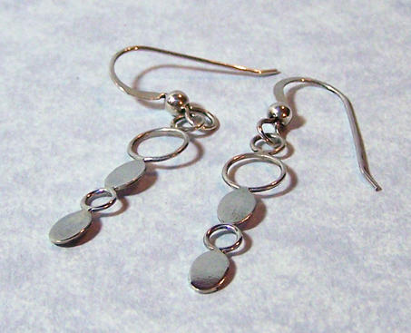 Silver Ovals and Rings Earrings