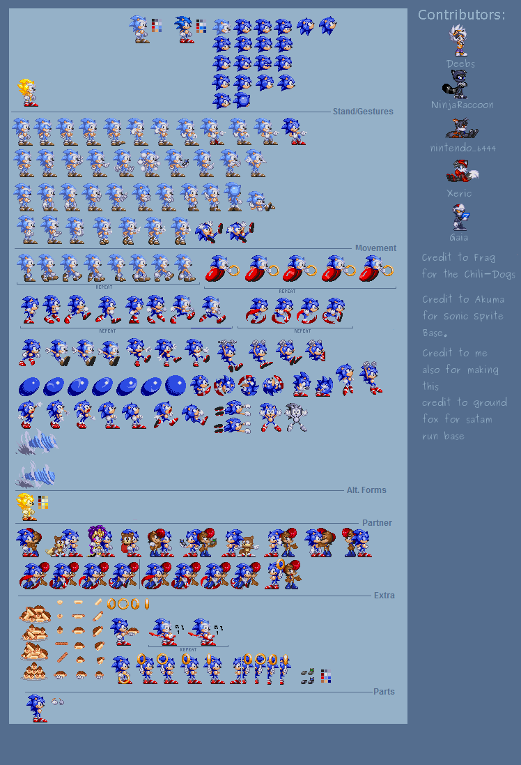 Modgen Sonic Sprites Sheet Remastered by SonicFanSheet on DeviantArt