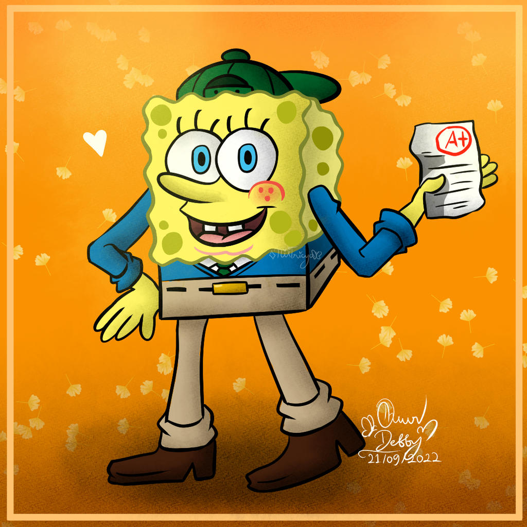 Spongebob is got A+ by LoveBeautySparkle on DeviantArt
