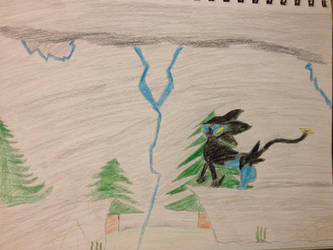 Luxray and the thunder storm