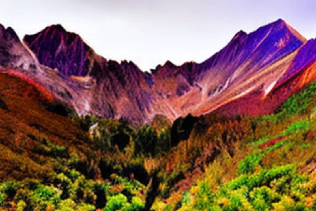 Colorful Mountain Range (ai generated) by fungidev on DeviantArt