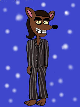 Pinstripe in his PJs