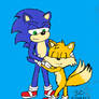 Sonic and Tails Hugging