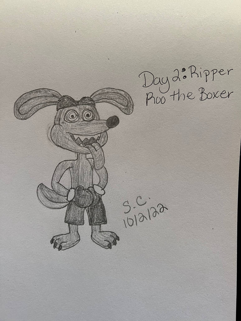 Inktober (2022) Day 2: Ripper Roo the Boxer by Potoroogirl95 on DeviantArt