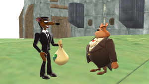 Pinstripe taking Moneybags' gems (MMD)