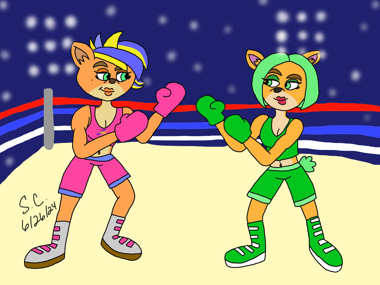 (Art Trade) Alt Tawna vs Ami Boxing