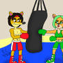 (Art Trade) Brandon and Ami Boxing Practice