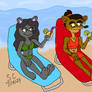 (Art Trade) Chilling at the Beach