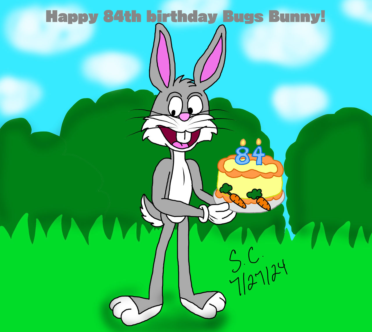 84 Bug Happy 84th Birthday Bugs Bunny! by Potoroogirl95 on DeviantArt