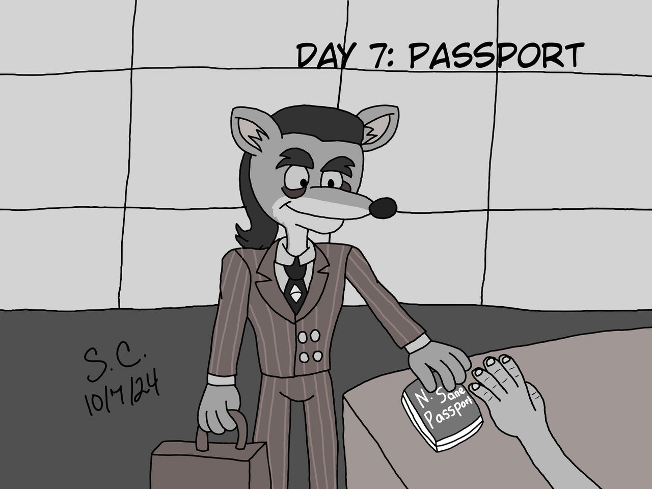 Inktober (2024) Day 7: Passport