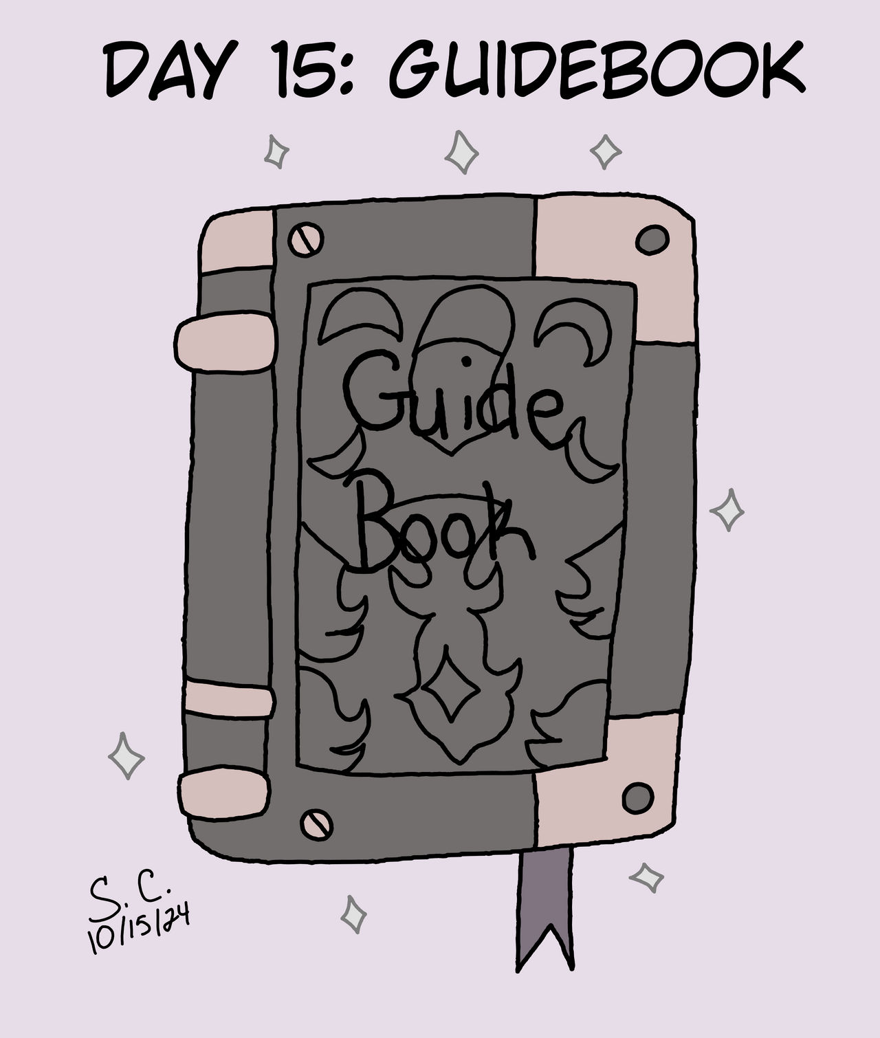 Inktober (2024) Day 15: Guidebook