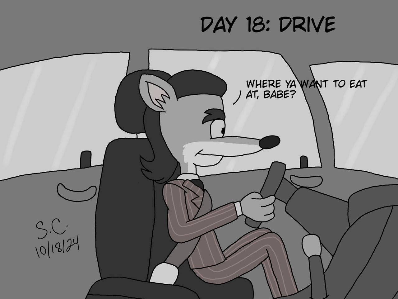 Inktober (2024) Day 18: Drive