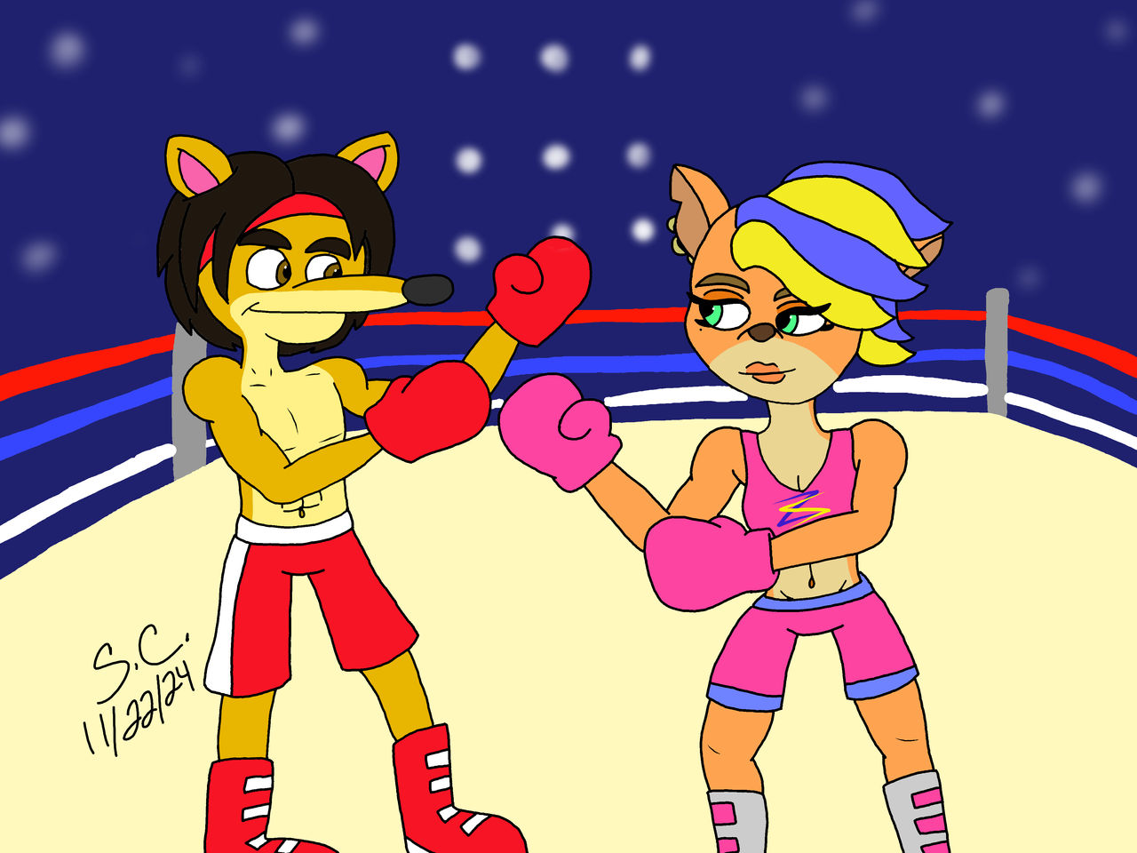 (Art Trade) Brandon vs Alt Tawna Boxing