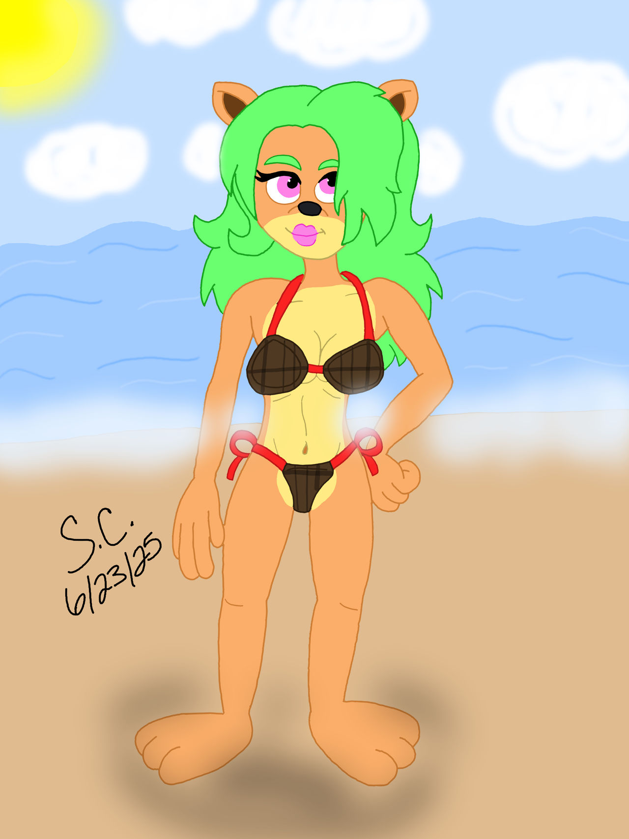 (Art Trade) Amelia at the Beach