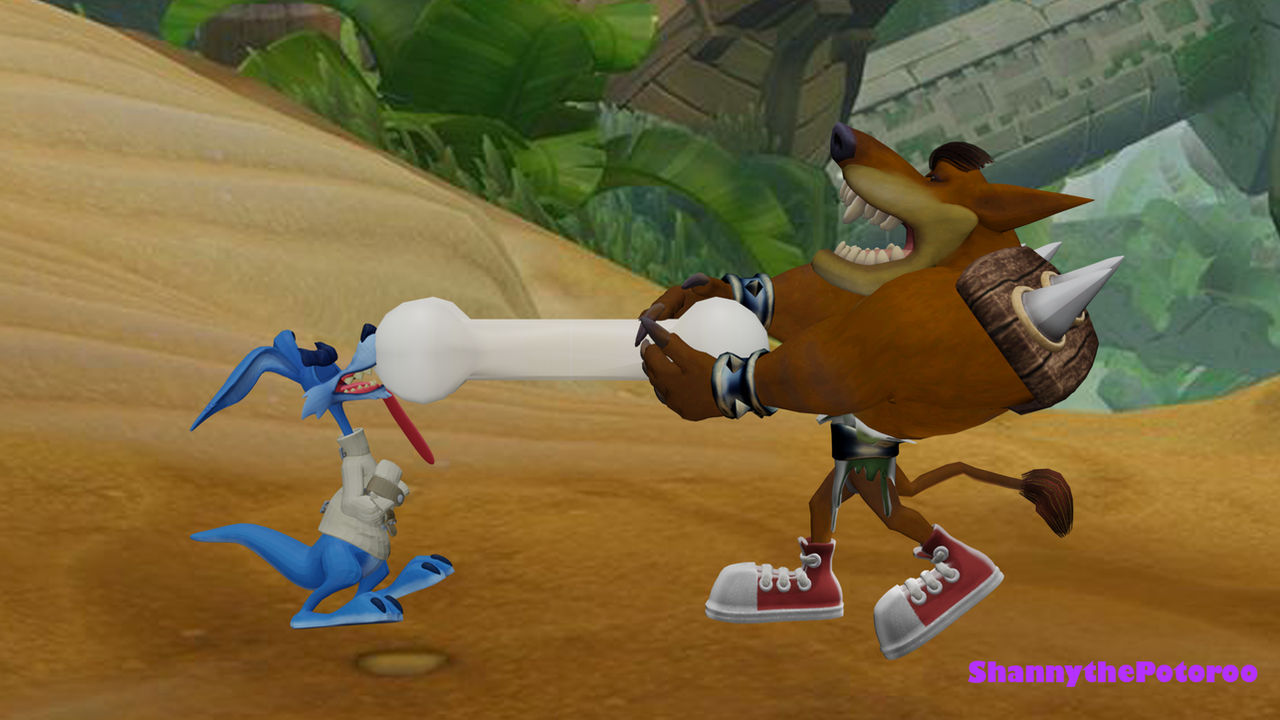Ripper Roo Fight (Commission) Ripper Roo and Tiny Bone Fight Render by ShannythePotoroo ...